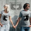 Together Forever Couple Tshirts - Round Neck Couple Tshirts (Set of 2)